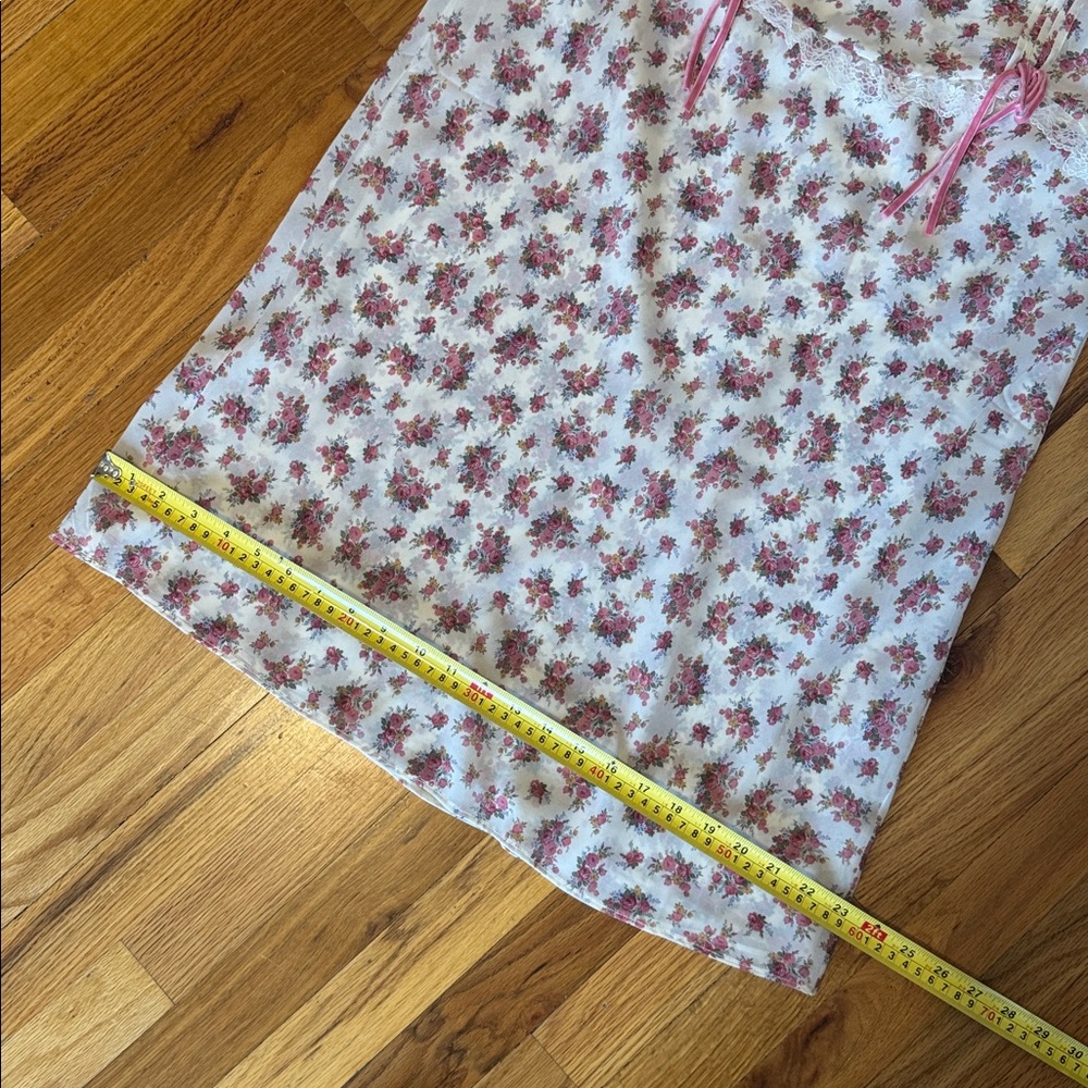 For Love And Lemons Etienne Cream and Pink Floral Midi Skirt - Picture 12 of 15